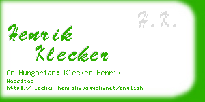 henrik klecker business card